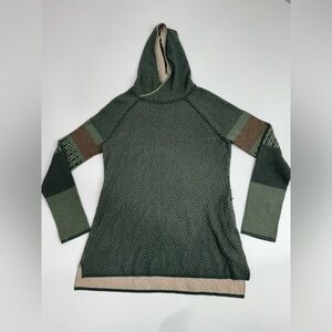 Krimson Klover Mover Maker Hooded Tunic Merino Blend Green Sweater M
